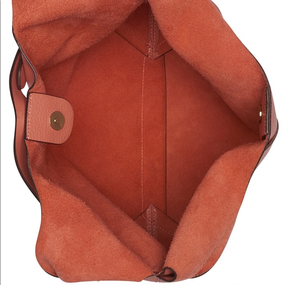 DKNY WES HOBO Coral Tote Handbag  Pebbled Leather - Picture 5 of 10